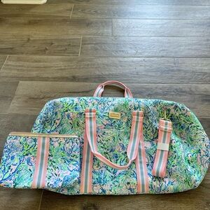 Lilly Pulitzer Pink and Blue Travel Bag